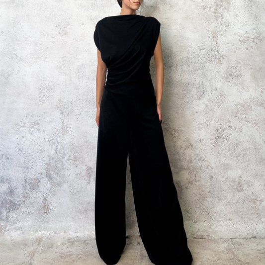 Jumpsuit cuello alto negro