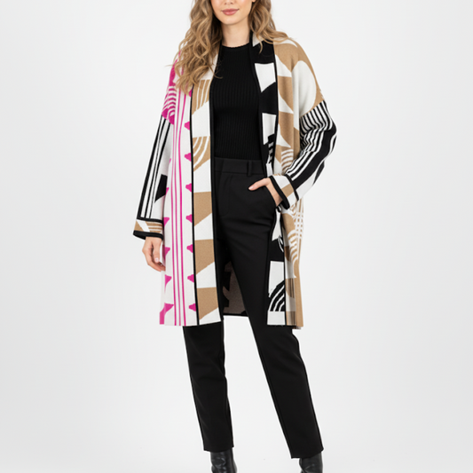 Kimono geométrico fuschia