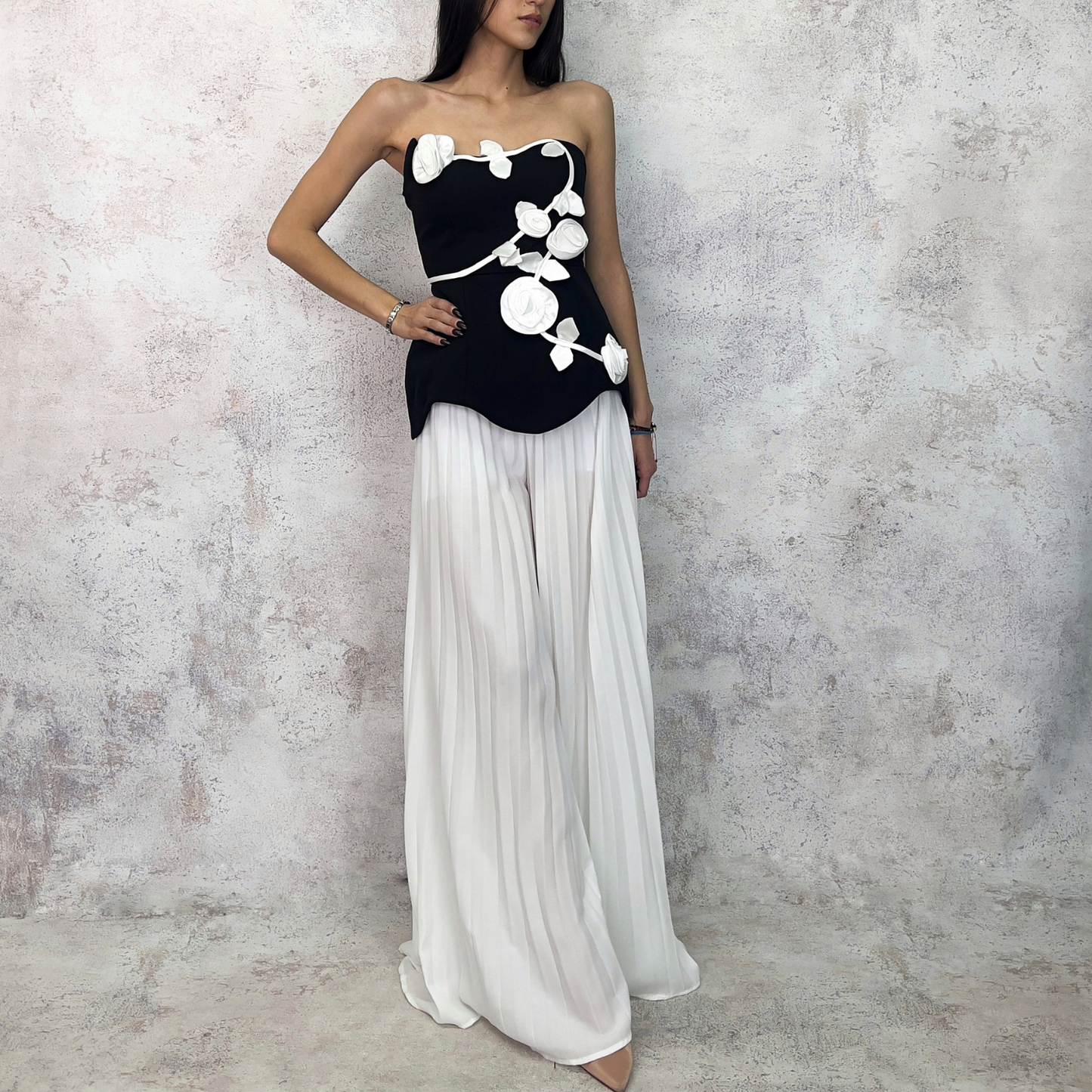 Conjunto pantalon y crop top