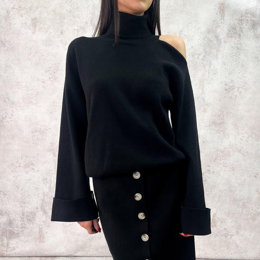 Set de falda cut out negro