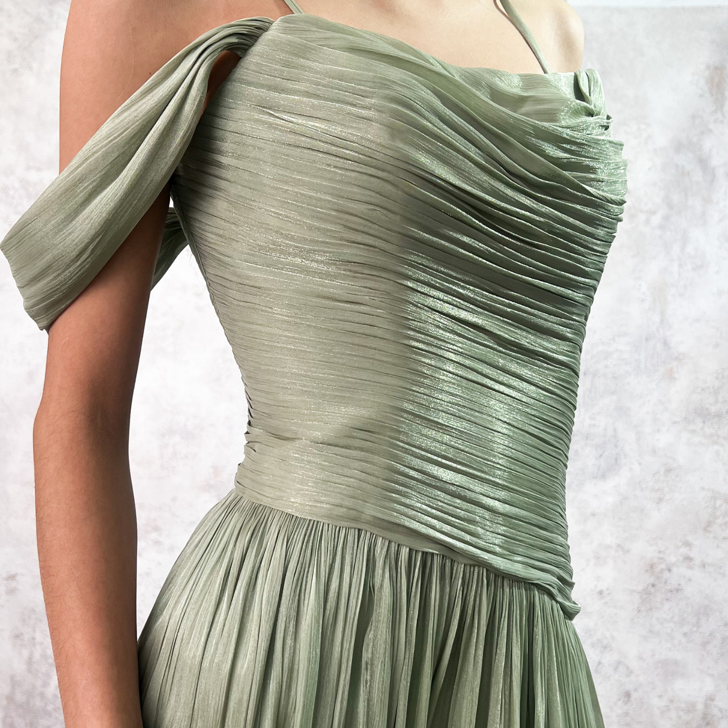 Vestido largo asimétrico sabia.