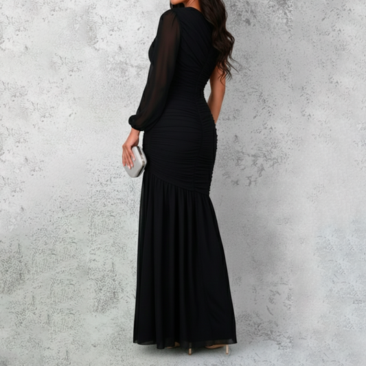 Vestido largo mesh negro