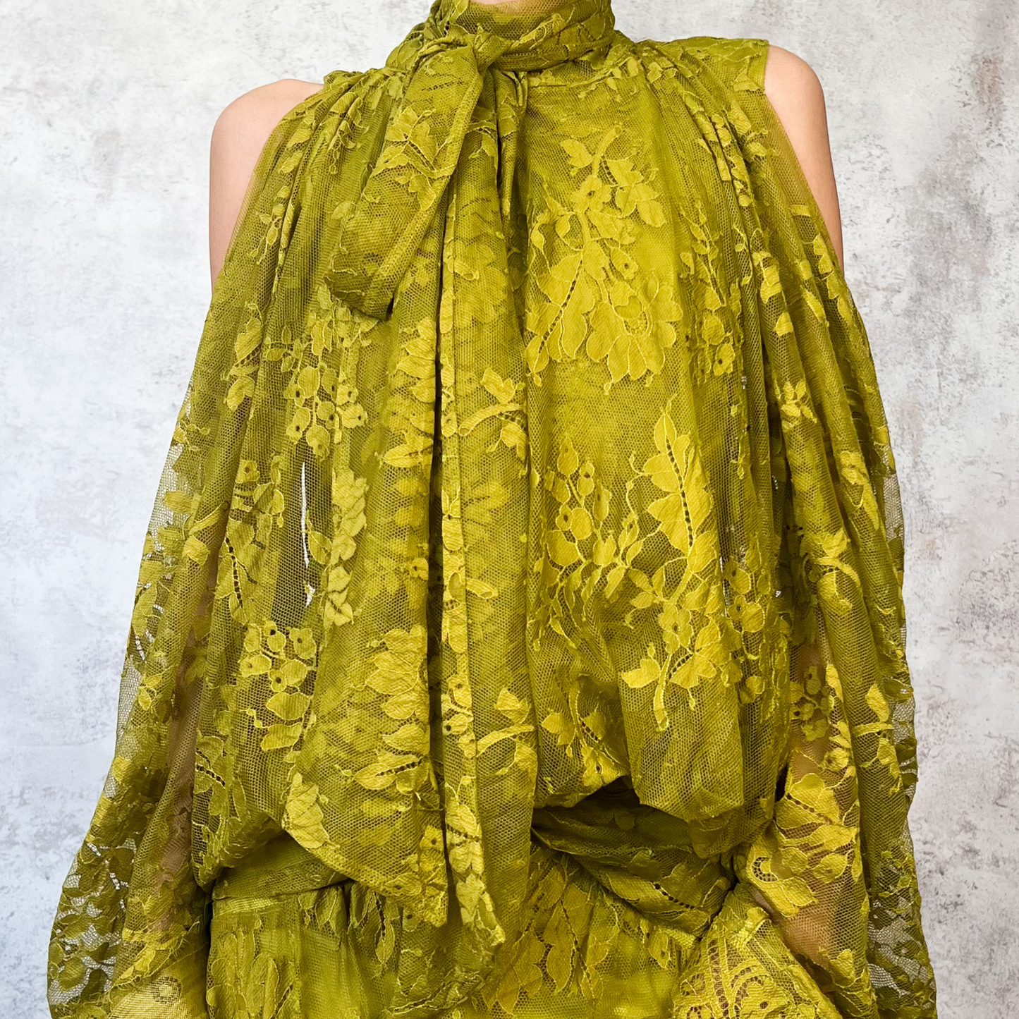 Vestido verde limon de encaje