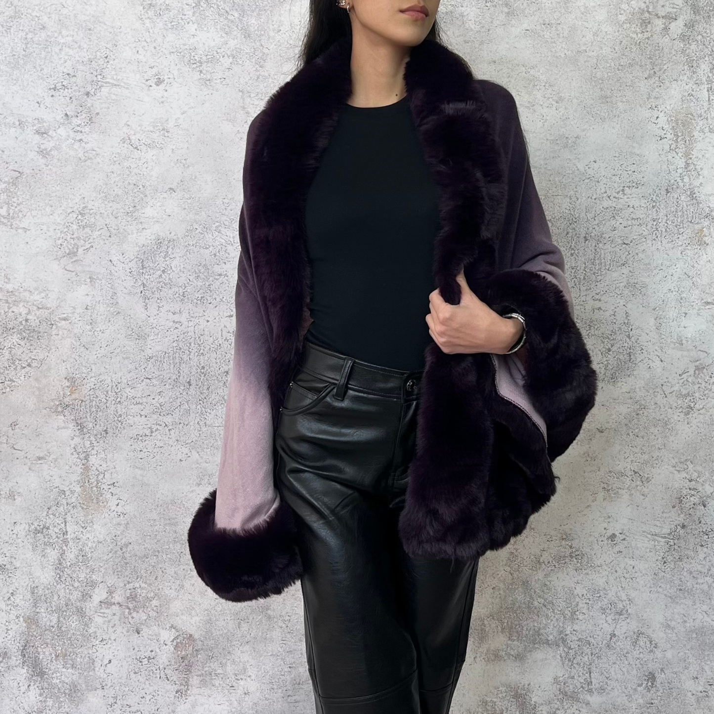 Capa degradada purpura piel sintetica