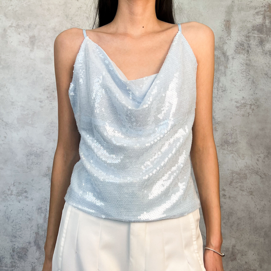 Blusa de lentejuela azul