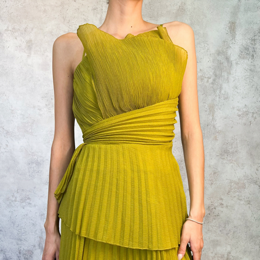 Vestido largo verde lima