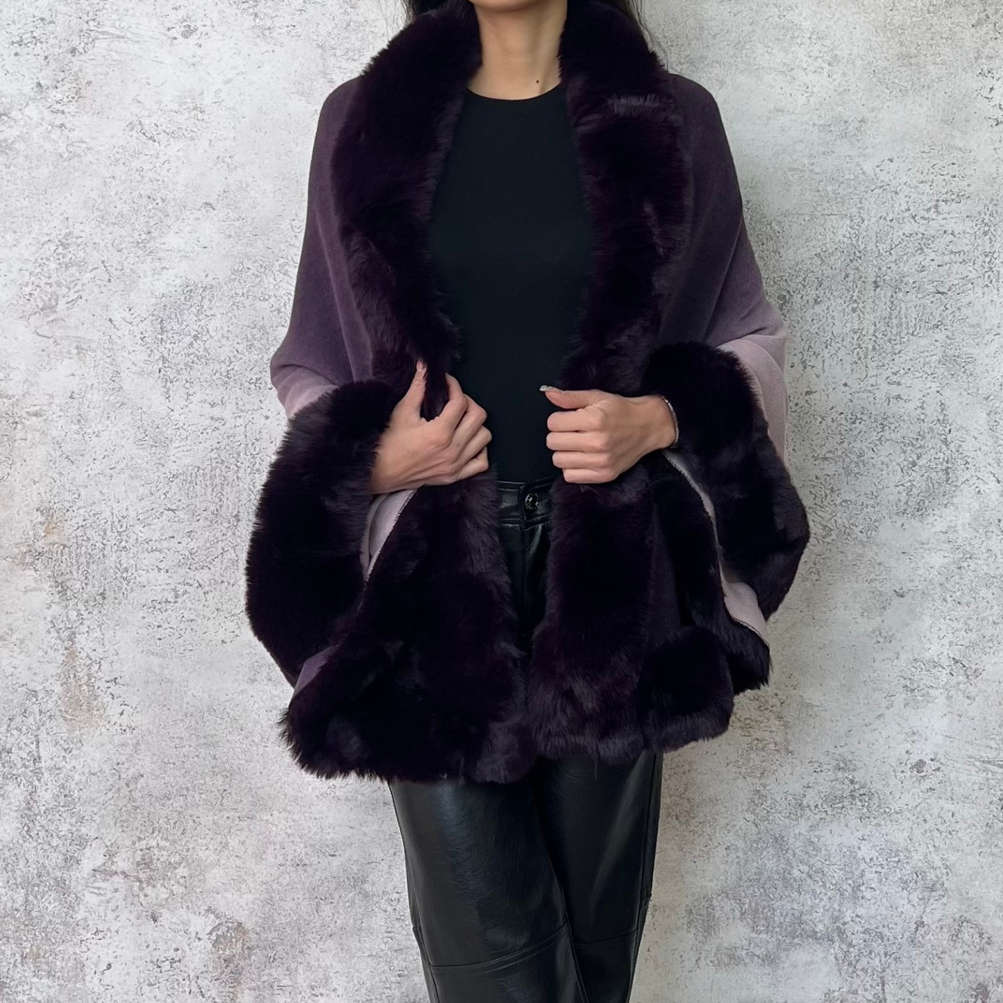 Capa degradada purpura piel sintetica