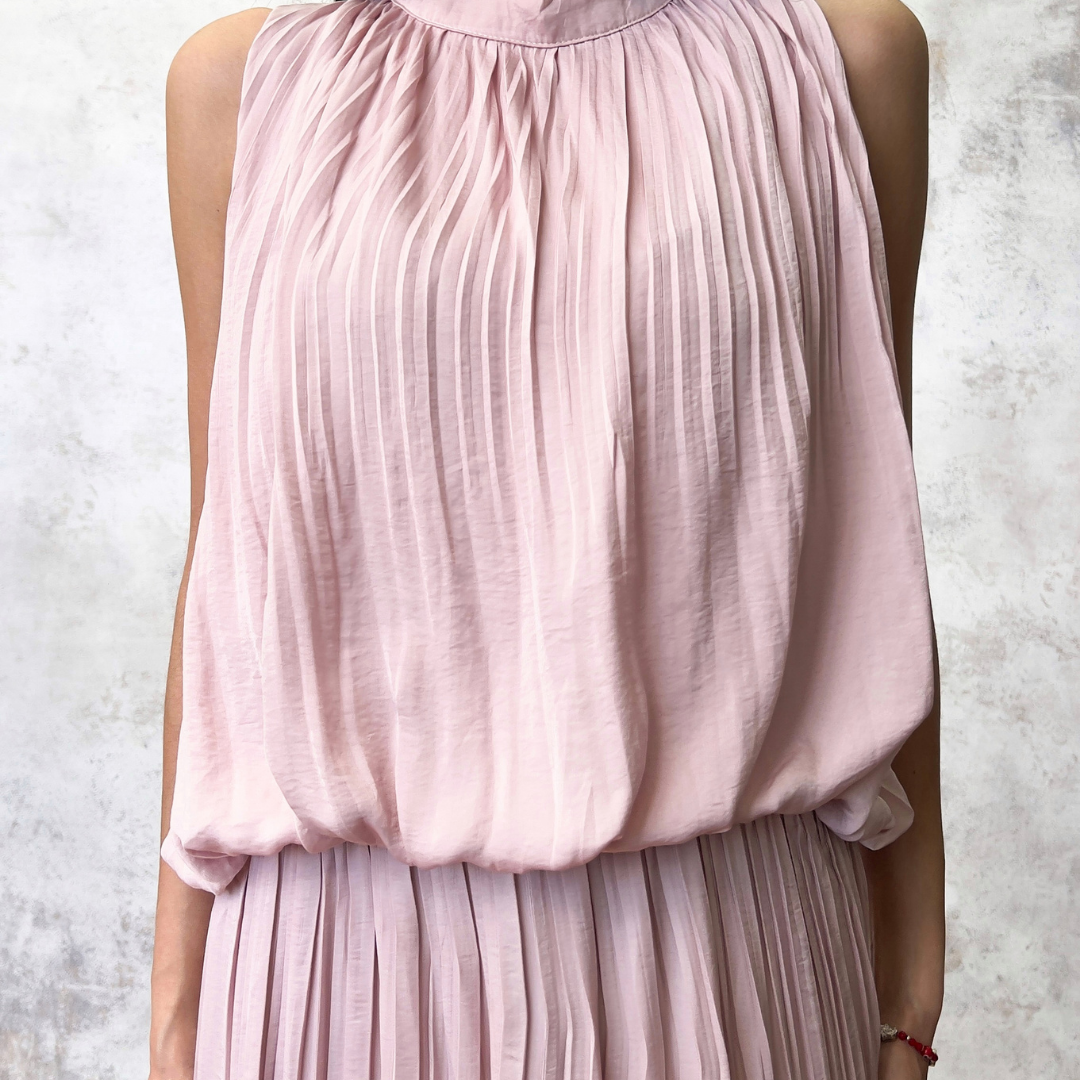 Vestido de gasa en color rosa