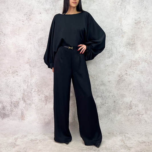 Jumpsuit negro manga mariposa