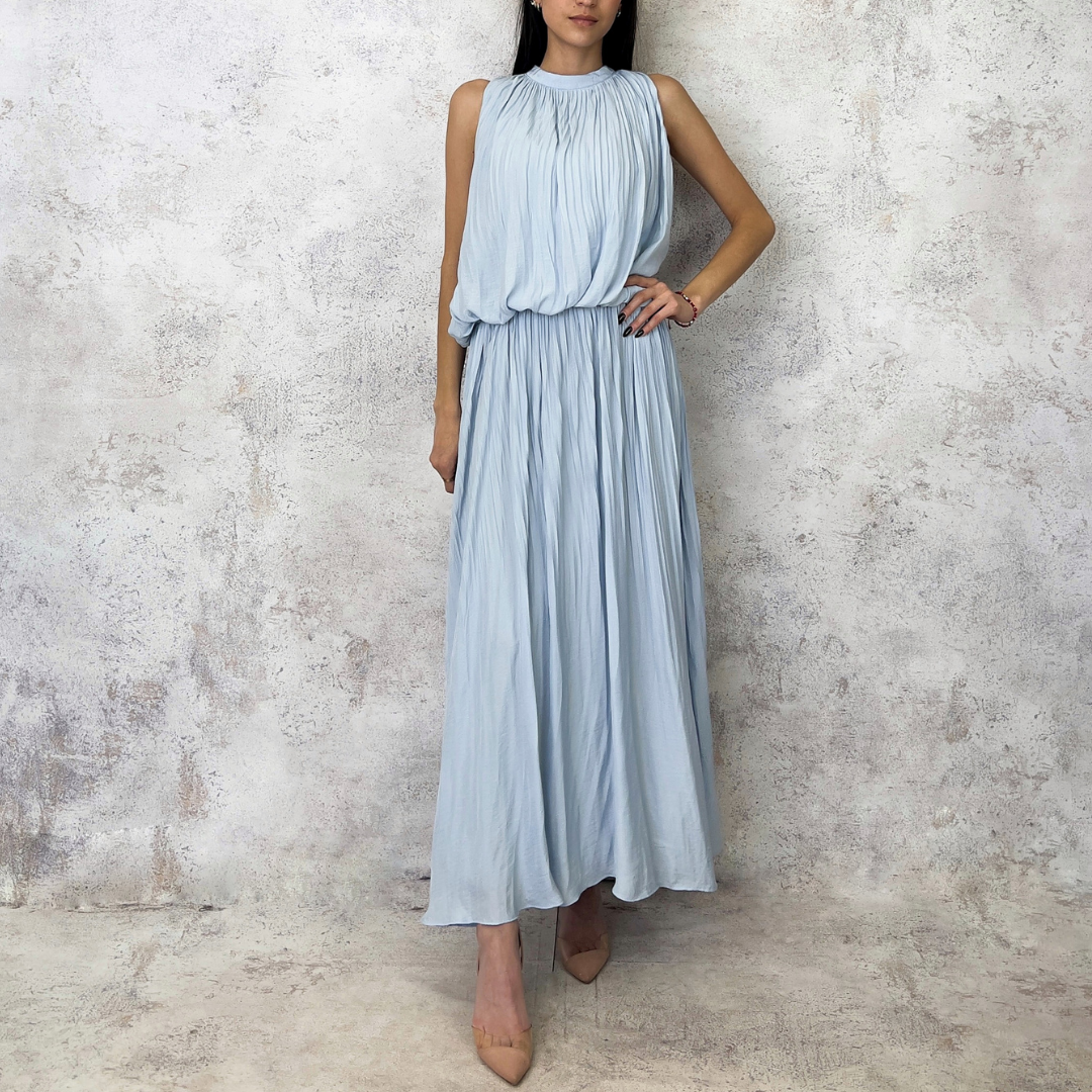 Vestido de gasa en color azul