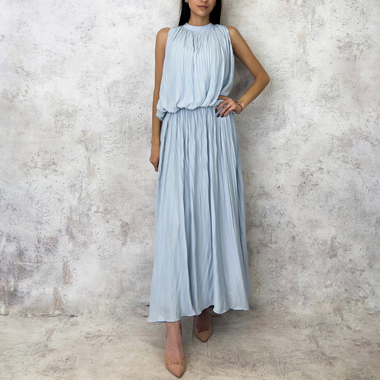 Vestido de gasa en color azul