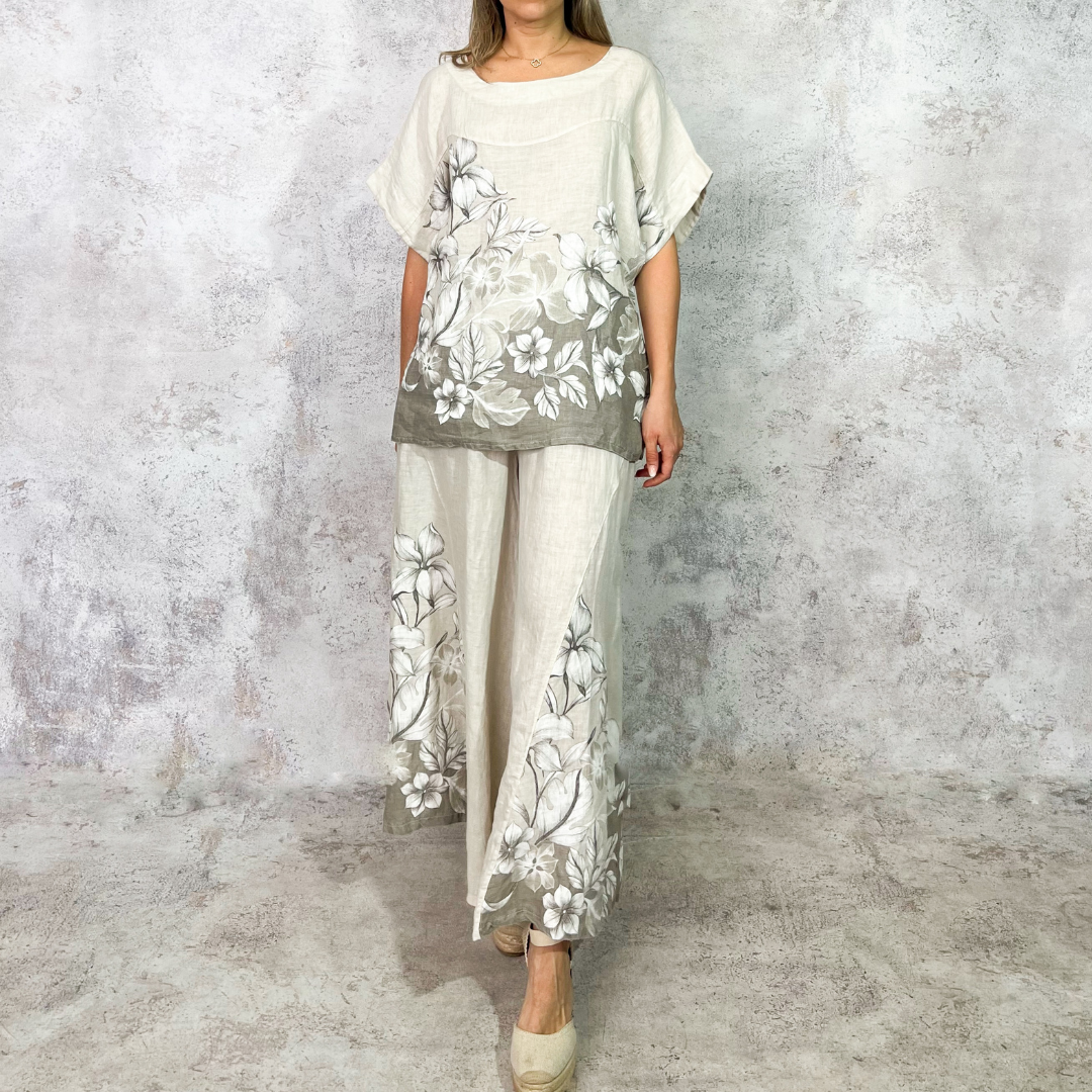 Conjunto de lino color beige