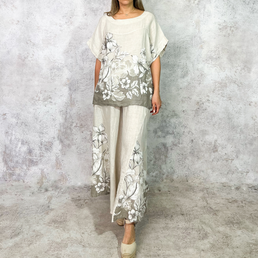 Conjunto de lino color beige
