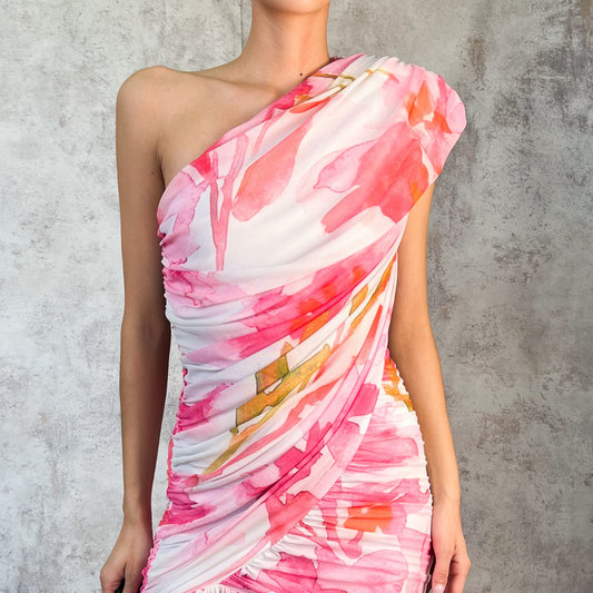 Vestido largo de mesh floreado