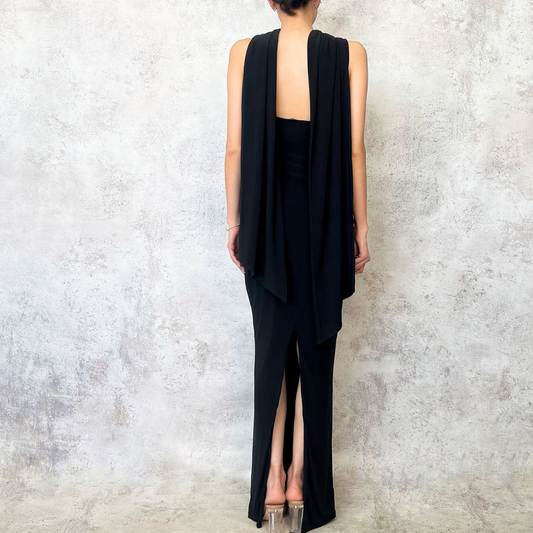 Vestido largo negro de licra