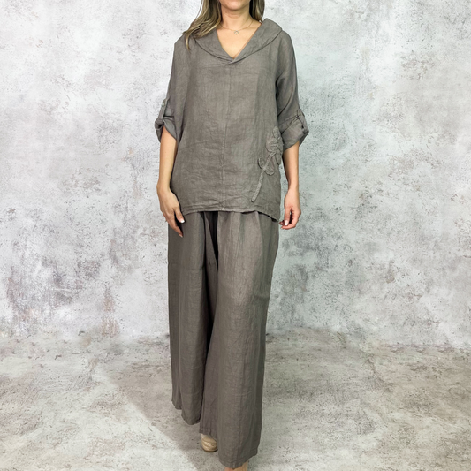 Conjunto de Lino color taupe