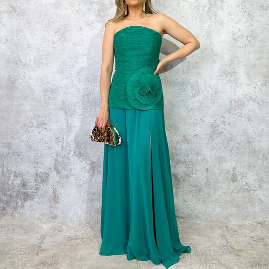 Conjunto de falda y cinturilla verde