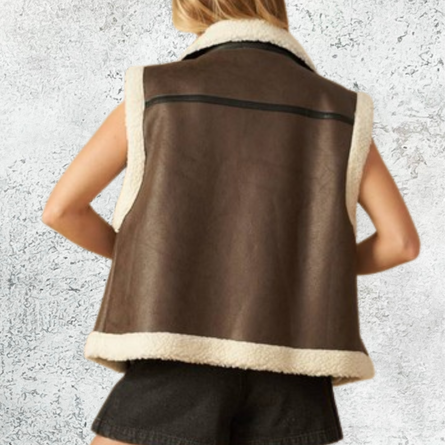 Chaleco café forro sherpa