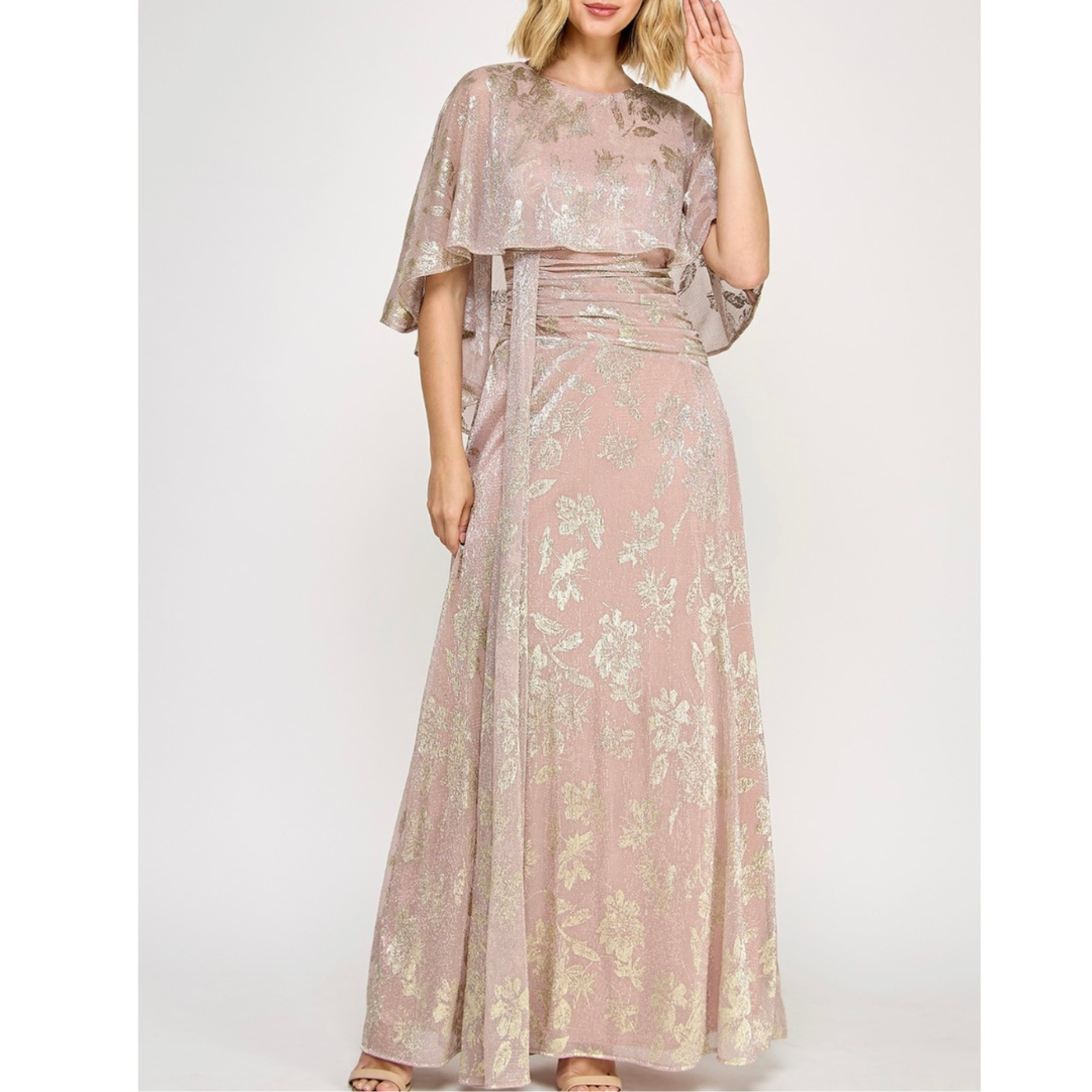 Vestido largo de hilo rose gold
