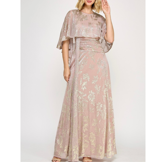 Vestido largo de hilo rose gold