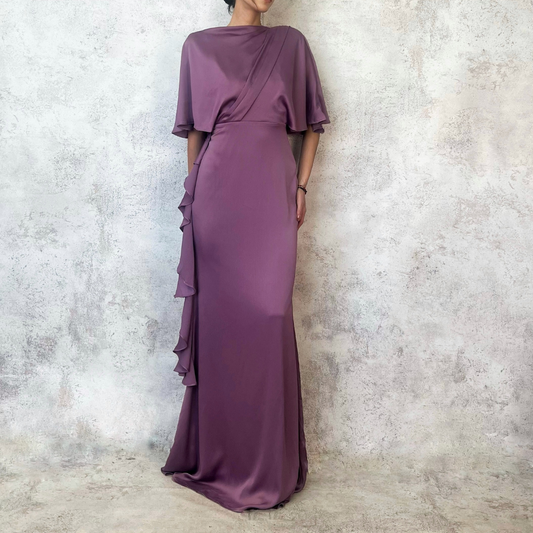 Vestido largo satinado mauve