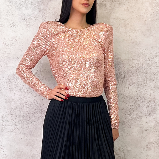 Body de lentejuela rose gold