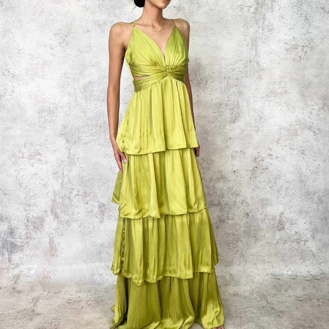 Vestido largo cut out lima