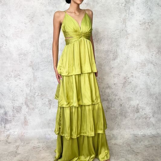 Vestido largo cut out lima
