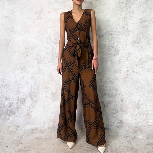 Jumpsuit cafe estampado