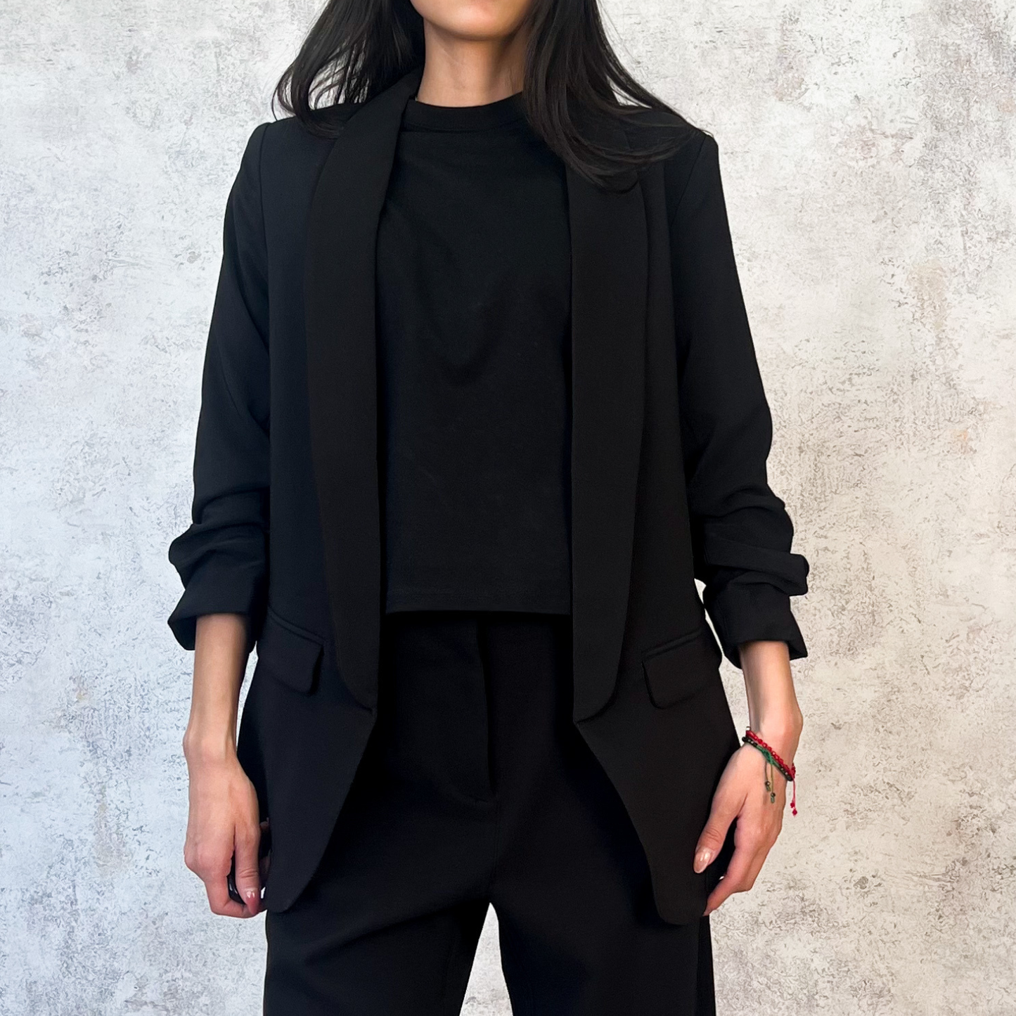 Blazer negro manga 3/4