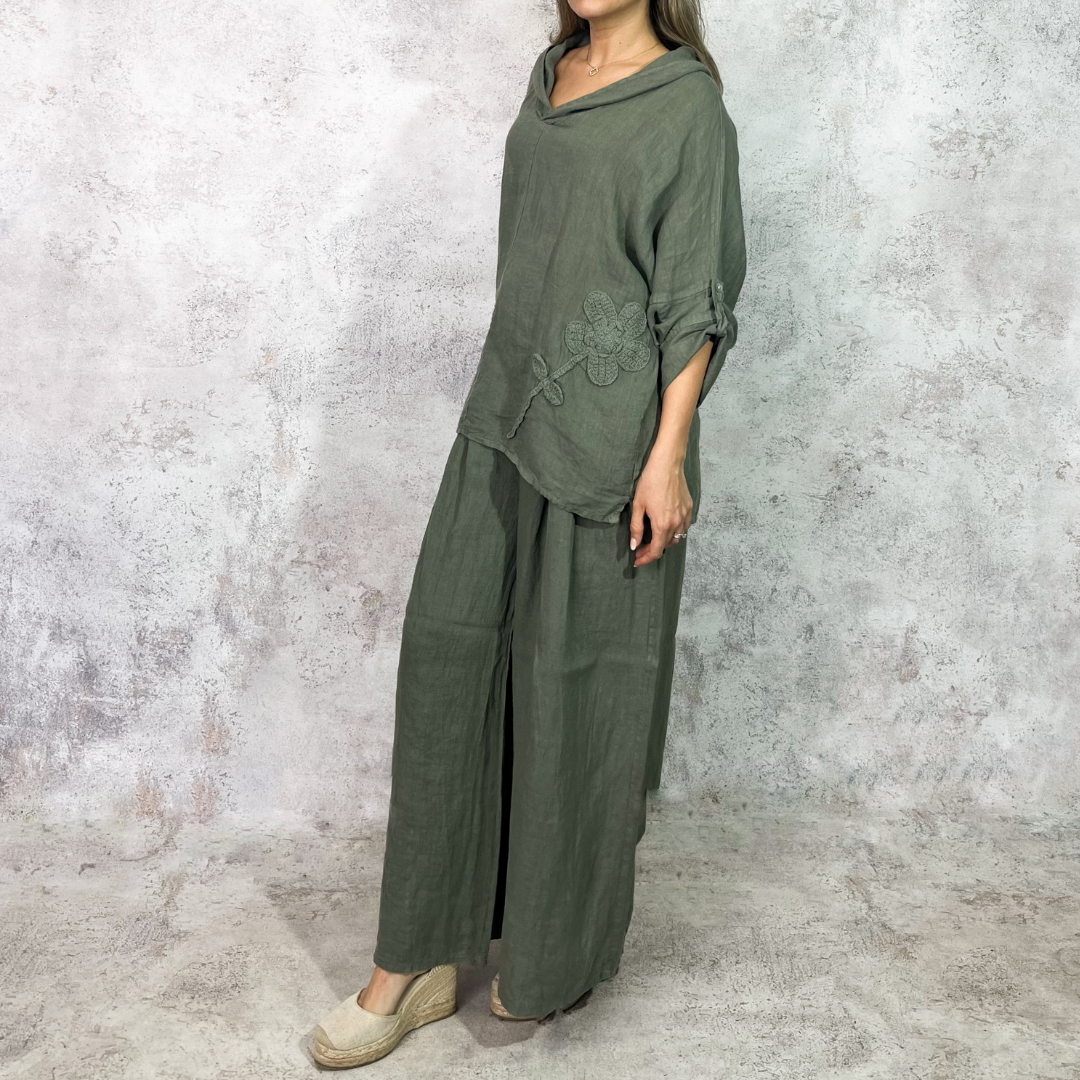 Conjunto de Lino color verde