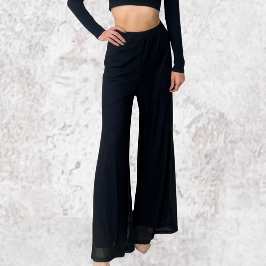 Pantalón ancho gasa negro