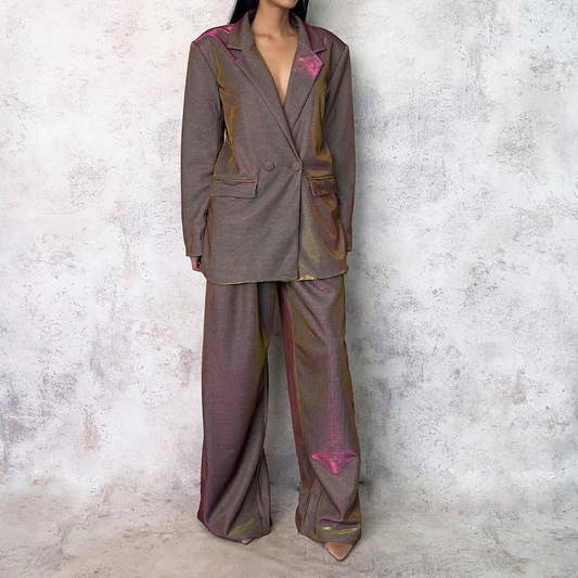 Traje sastre tornasol bronce