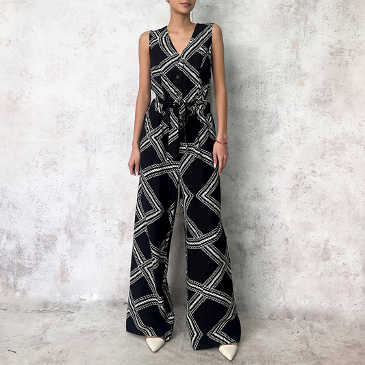 Jumpsuit negro estampado