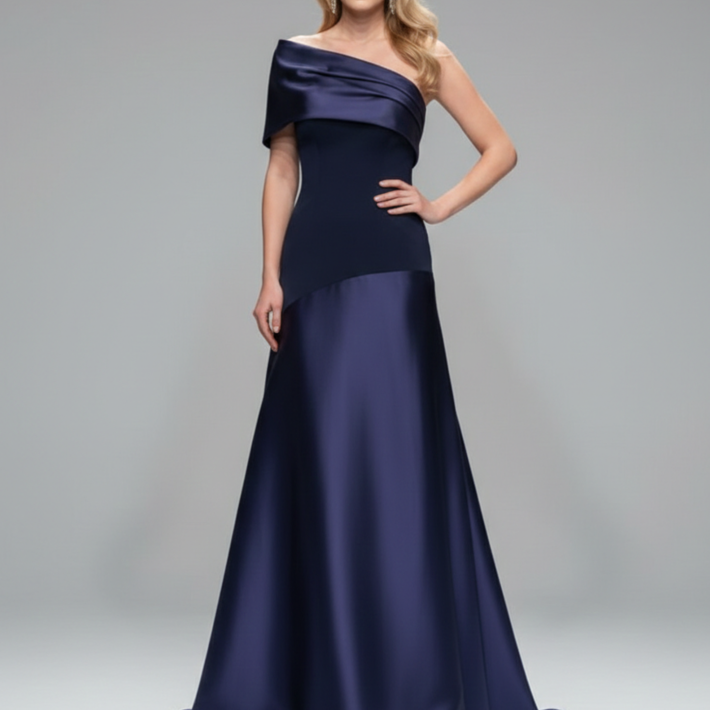 Vestido largo azul marino