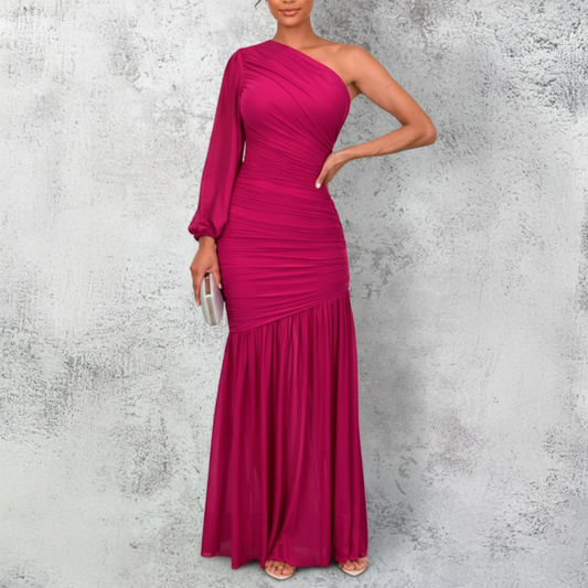 Vestido largo mesh bugambilia