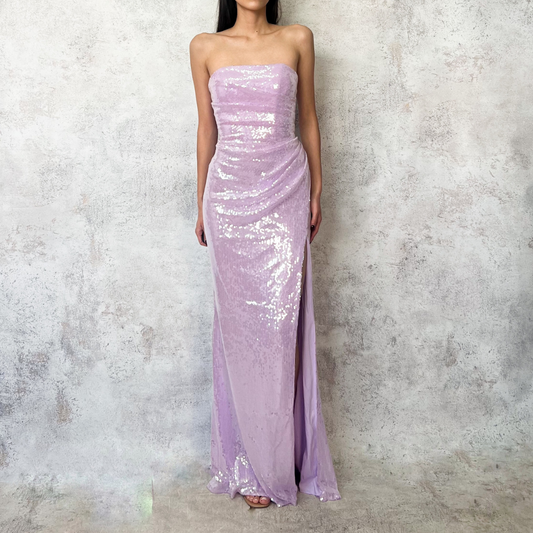 Vestido largo lentejuela lavanda