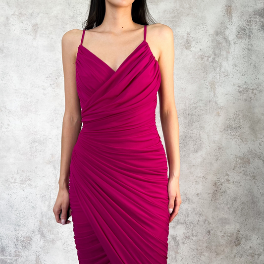 Vestido de mesh magenta
