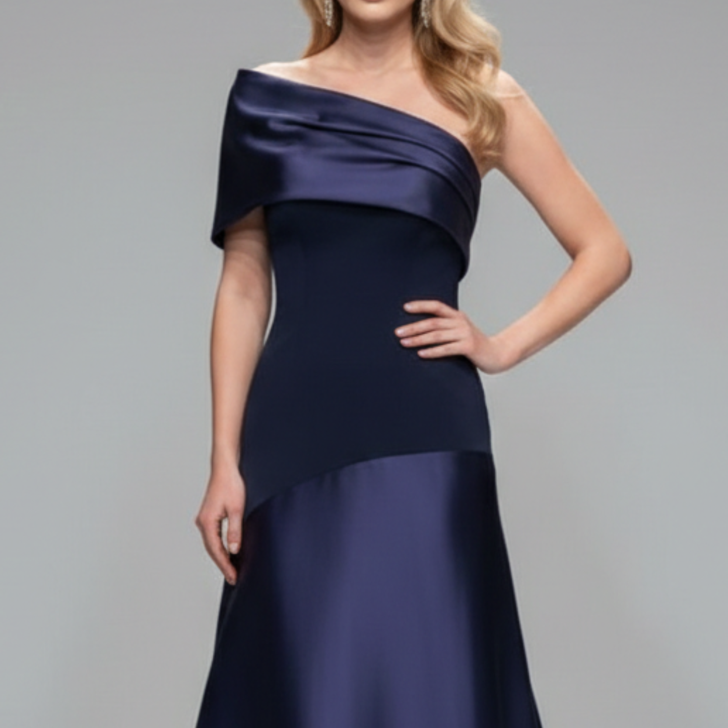 Vestido largo azul marino