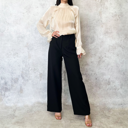 Blusa de organza beige