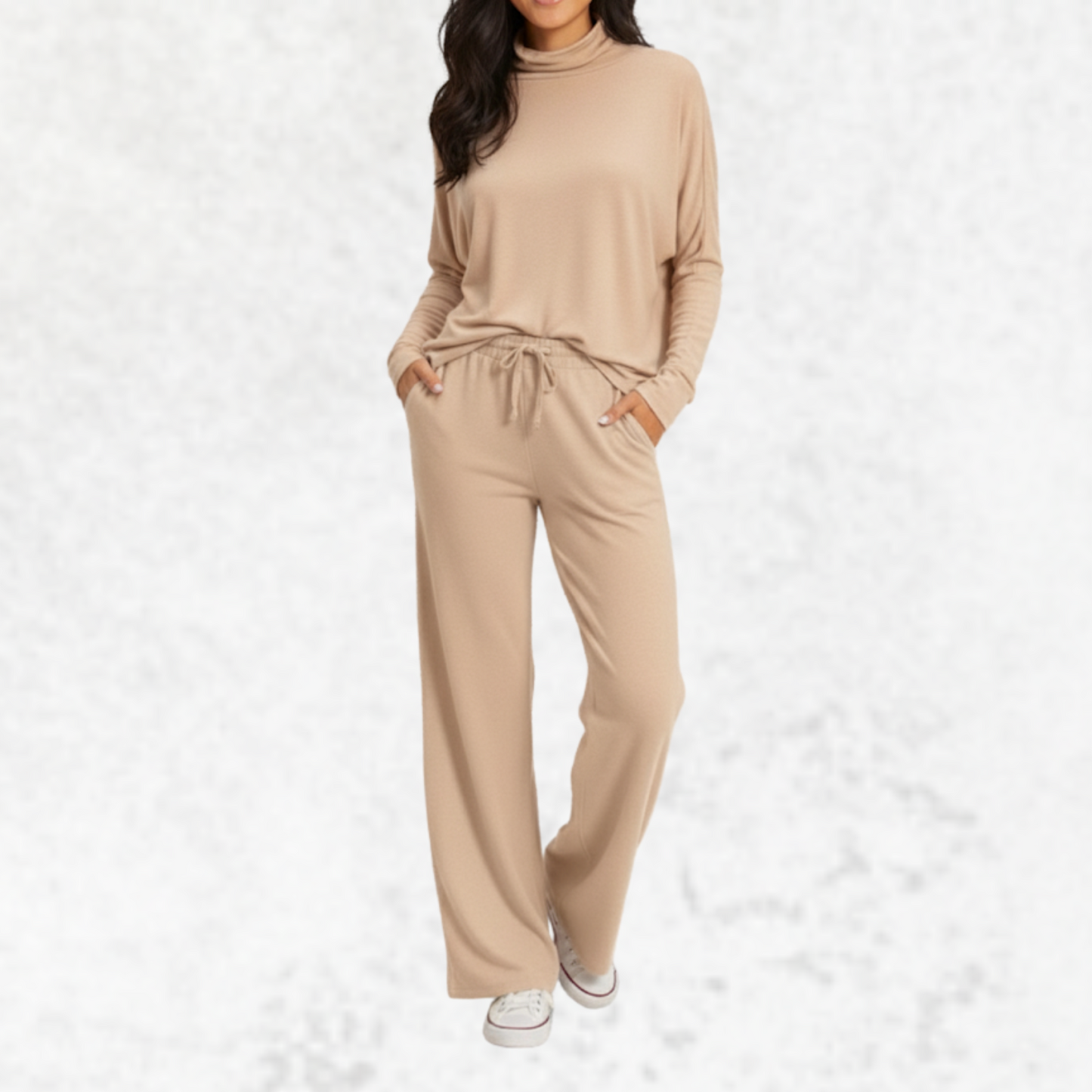 Conjunto de punto suave taupe