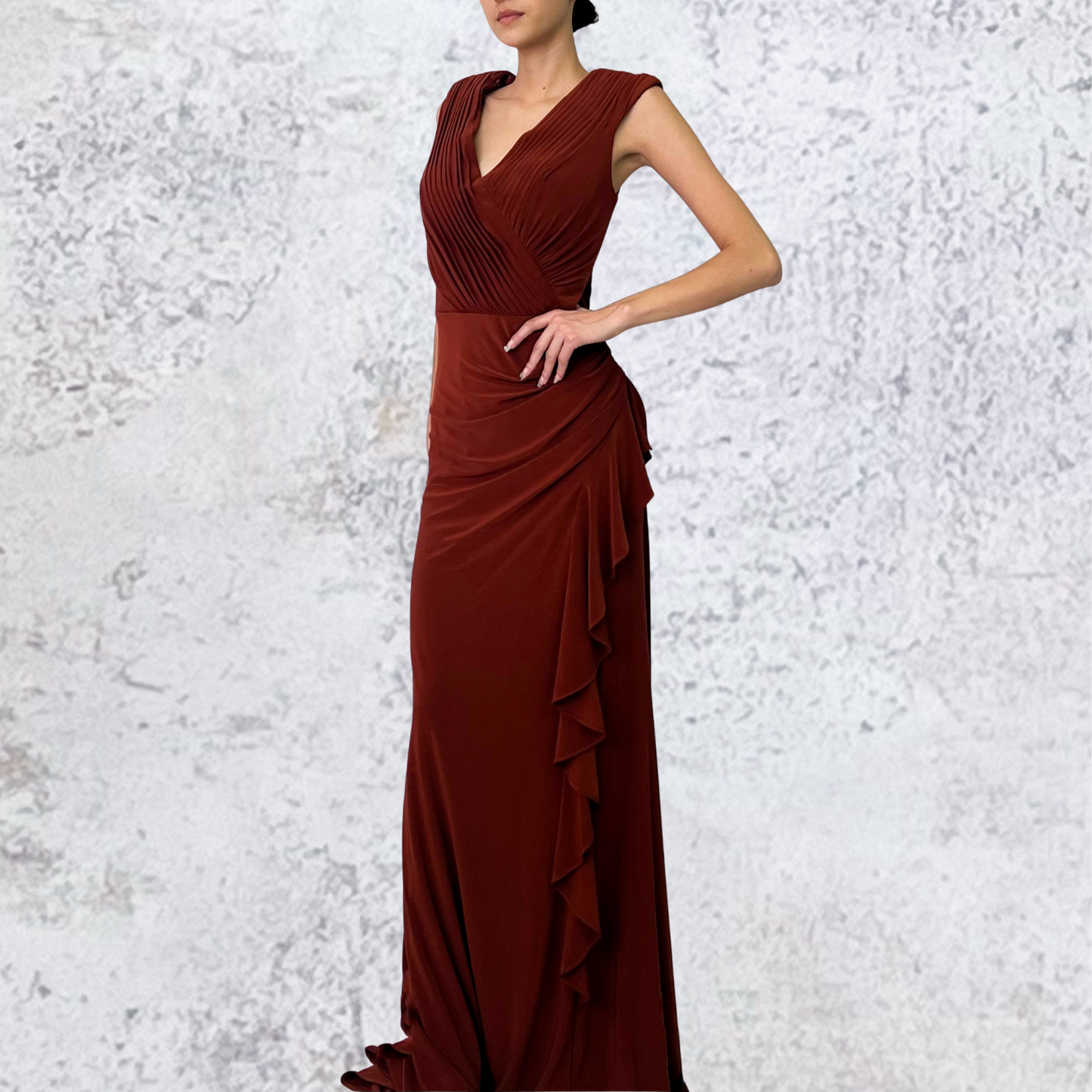 Vestido largo de licra sienna