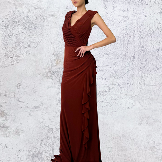 Vestido largo de licra sienna