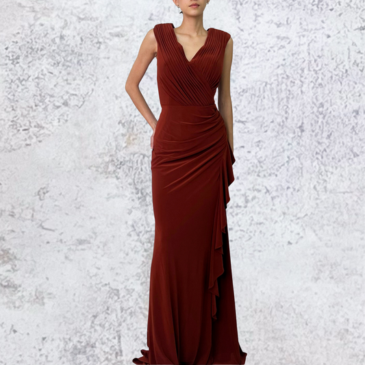 Vestido largo de licra sienna