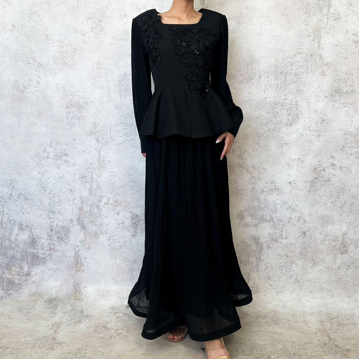 Set falda y blusa peplum negra