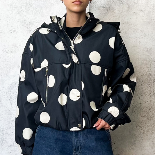 Chamarra puffer polka dots marino