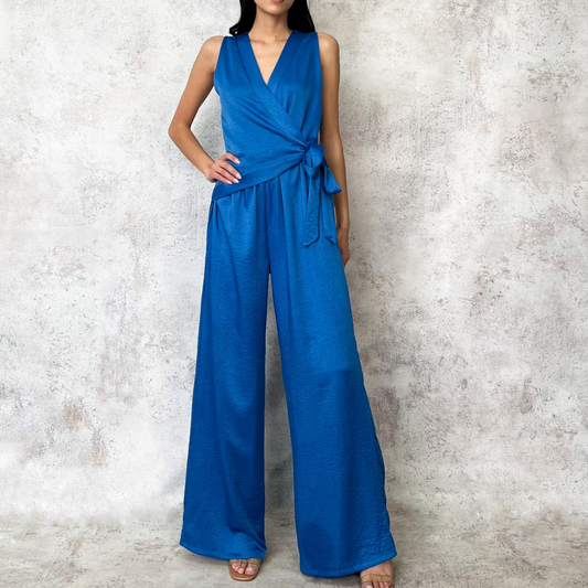 Jumpsuit satinado azul