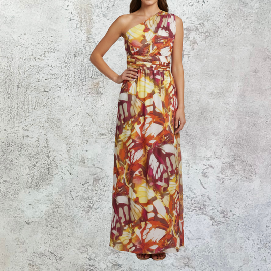 Maxivestido multicolores naranja