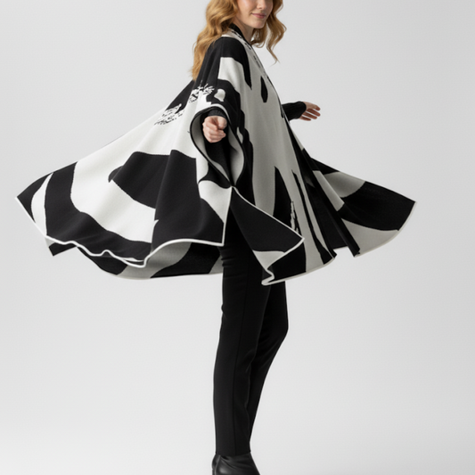 Capa estampada blanco y negro.
