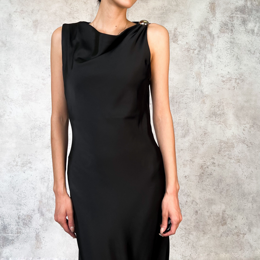 Vestido largo lencero negro
